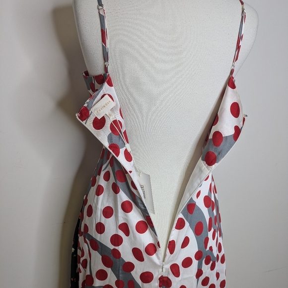 Foxiedox Polka Dot/Floral Contrast Satin Maxi Dress Size Small NWT - Picture 9 of 14